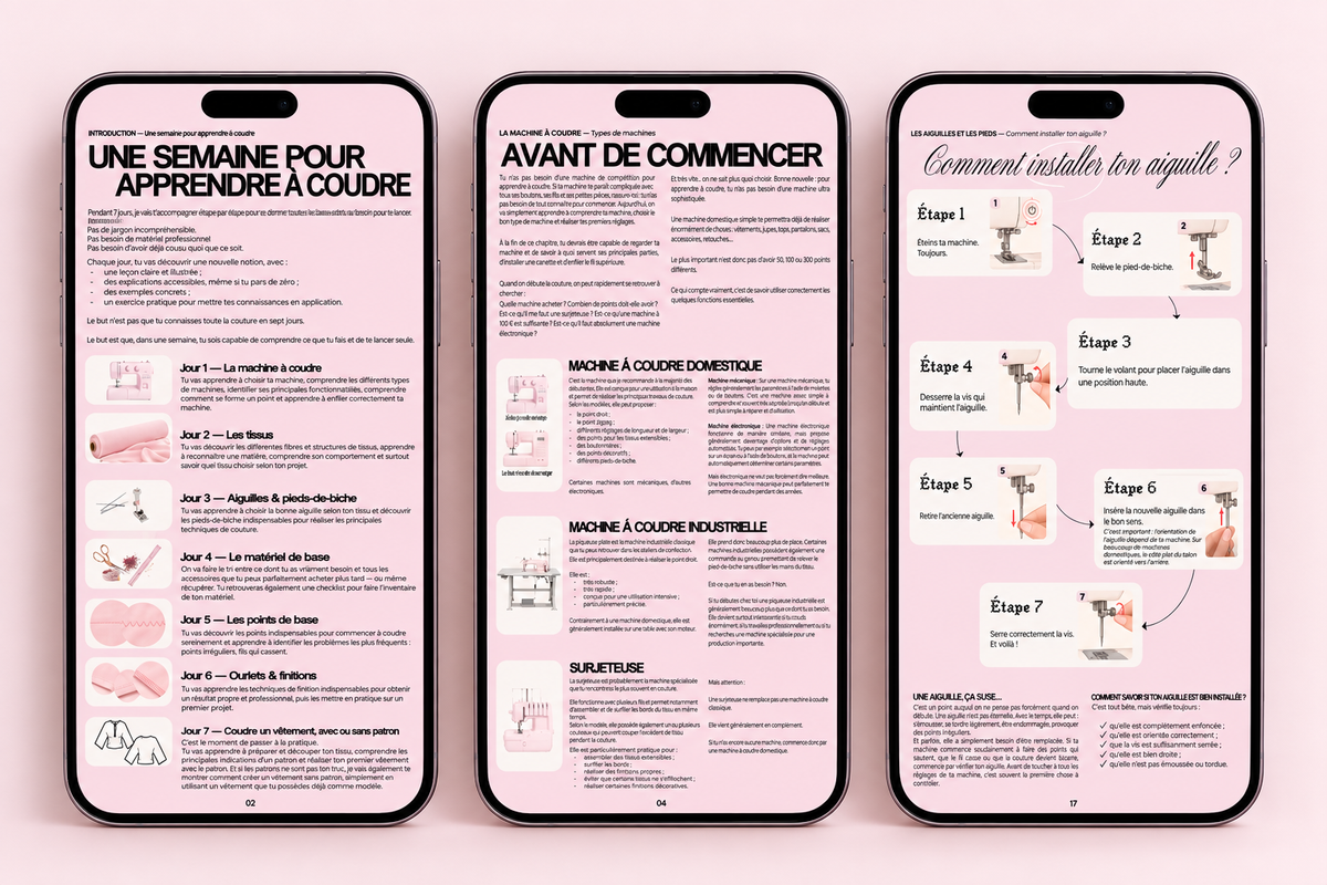 Une Semaine Pour Apprendre à Coudre | E-Book JANAROSE